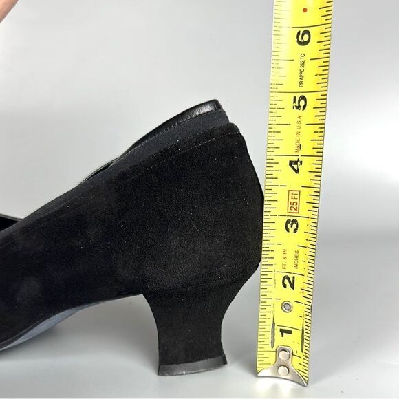 THIERRY RABOTIN Italy Black Suede Stretch Crossed Details Leather Pumps US 9,5 - Picture 15 of 16